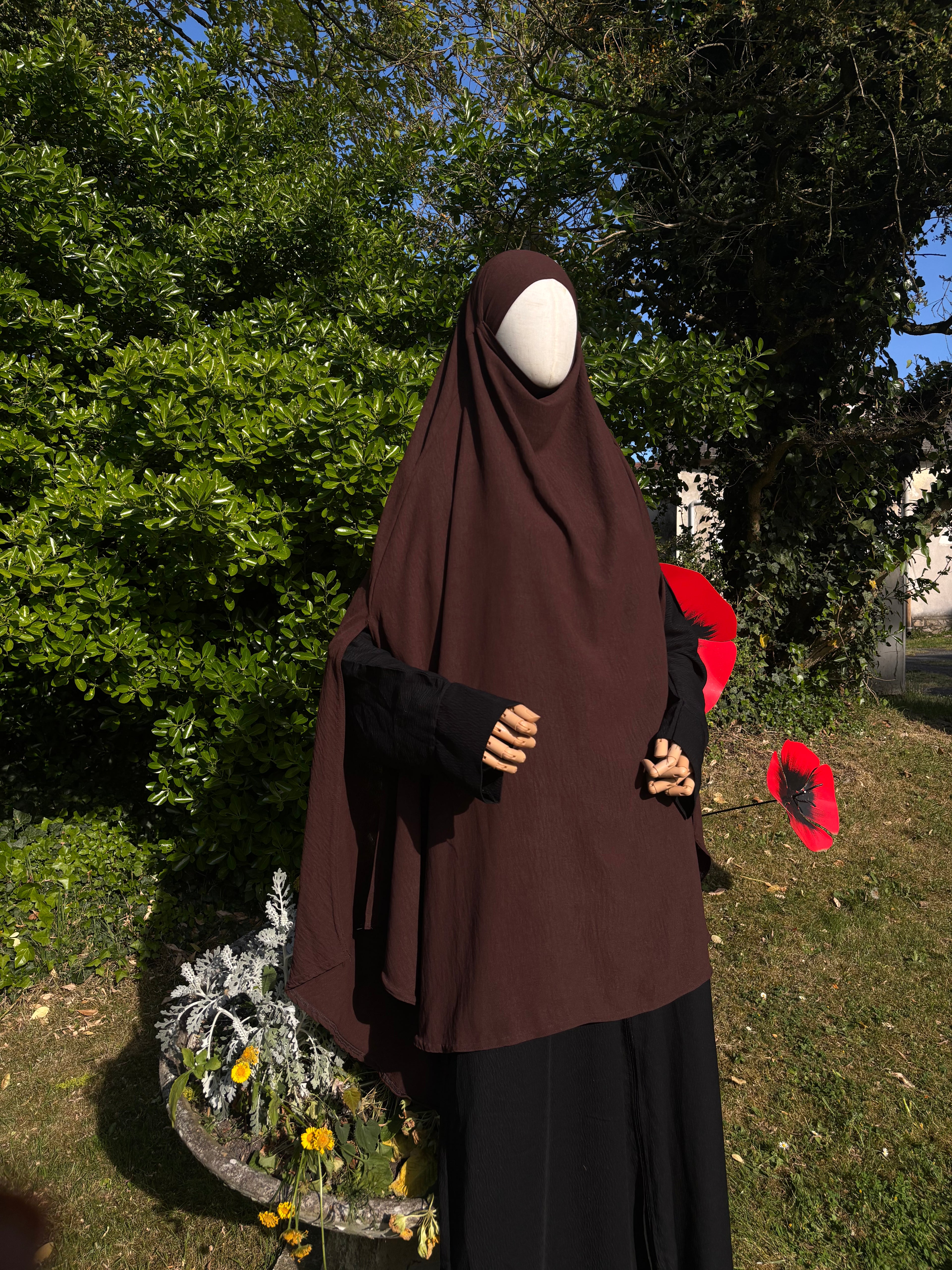 Long khimar à fente