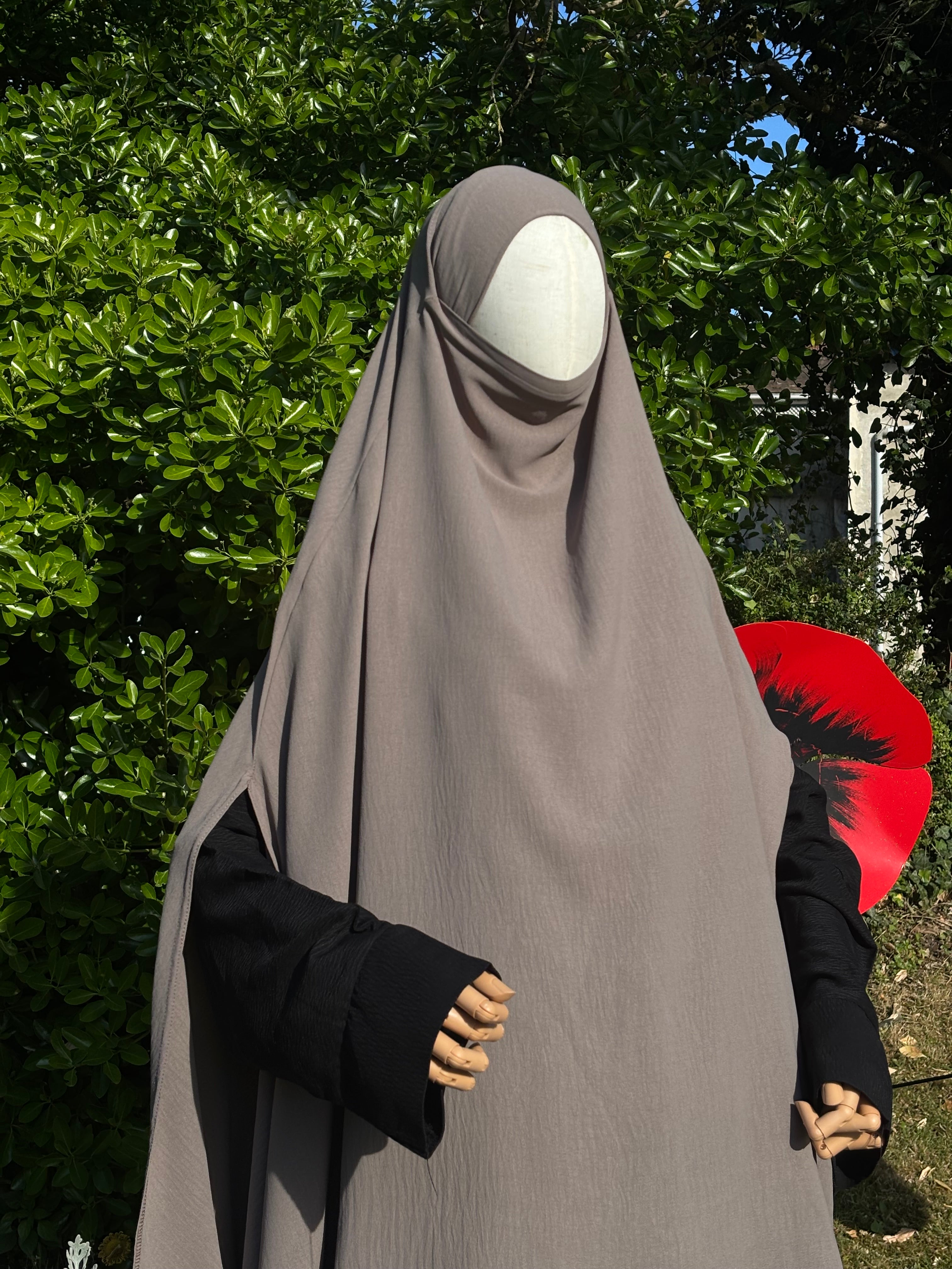 Long khimar à fente